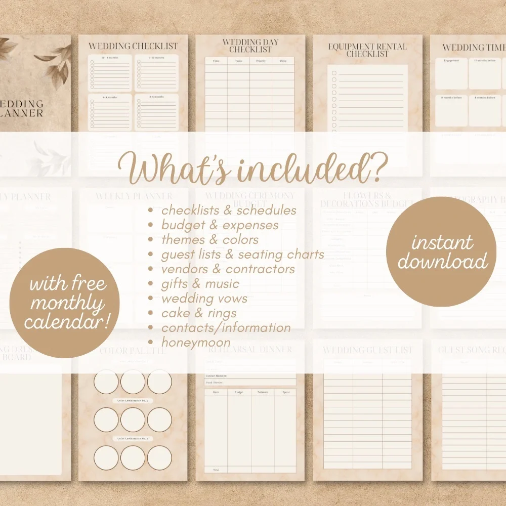 Wedding Planner Instant Download